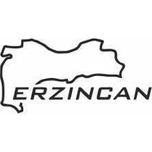Reysa Tasarım Erzincan Harita Araba Sticker Siyah 17X8 cm