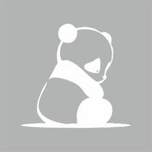 Reysa Tasarım Üzgün Panda Araba Sticker Beyaz 15X14 cm