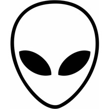 Reysa Tasarım Uzaylı Kafası Araba Sticker Siyah 12X15 cm