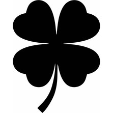 Reysa Tasarım Dört Yaprak Yonca Araba Sticker Siyah 12X16 cm