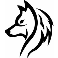 Reysa Tasarım Kurt Silüet Araba Sticker Siyah 13X15 cm