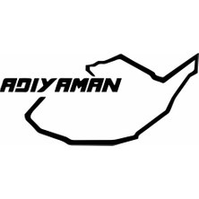 Reysa Tasarım Adıyaman Harita Araba Sticker Siyah 17X8 cm
