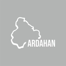 Reysa Tasarım Ardahan Harita Araba Sticker Beyaz 18X13 cm