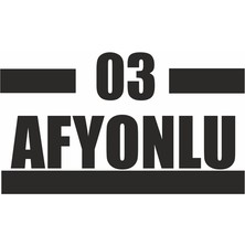 Reysa Tasarım 03 Afyonlu Araba Sticker Siyah 14X8 cm