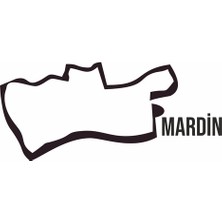 Reysa Tasarım Mardin Harita Araba Sticker Siyah 18X8 cm