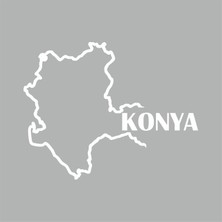 Reysa Tasarım Konya Harita Araba Sticker Beyaz 17X13 cm