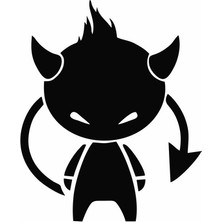 Reysa Tasarım Küçük Şeytan Araba Sticker Siyah 10X12 cm