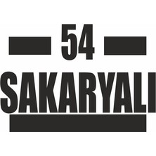 Reysa Tasarım 54 Sakaryalı Araba Sticker Siyah 16X9 cm