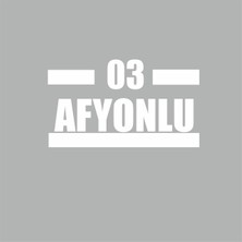 Reysa Tasarım 03 Afyonlu Araba Sticker Beyaz 14X8 cm