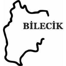 Reysa Tasarım Bilecik Harita Araba Sticker Siyah 15X17 cm