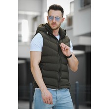 Oksit Giaco Slim Fit Kapüşonlu Suya Dayanıklı Puffer Erkek Şişme Yelek
