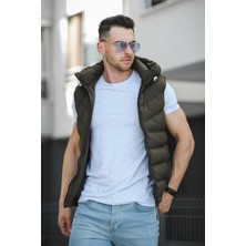 Oksit Giaco Slim Fit Kapüşonlu Suya Dayanıklı Puffer Erkek Şişme Yelek