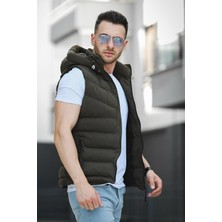 Oksit Giaco Slim Fit Kapüşonlu Suya Dayanıklı Puffer Erkek Şişme Yelek