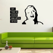 Reysa Tasarım Sezen Aksu Vay Yinemi Keder Duvar Sticker Siyah 22X13 cm