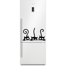 Reysa Tasarım Kediler Buz Dolabı Sticker Siyah 20X11 cm