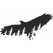 Reysa Tasarım Kartal Silüet Duvar Sticker Siyah 20X11 cm