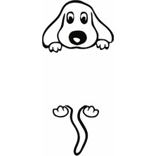 Reysa Tasarım Aşağı Bakan Köpek Buzdolabı Sticker Siyah 14X32 cm