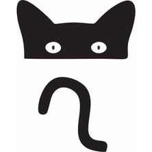 Reysa Tasarım Saklanan Kedi Priz Sticker Siyah 16X20 cm