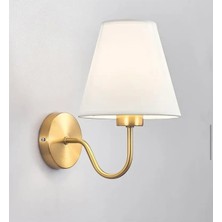 Burenze Modern Tasarım Duvar Aplik Gold Gövde Krem Abaju