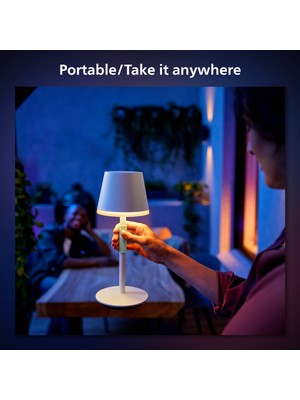 Philips Hue Hue Belle Taşınabilir Masa Lambası - Beyaz