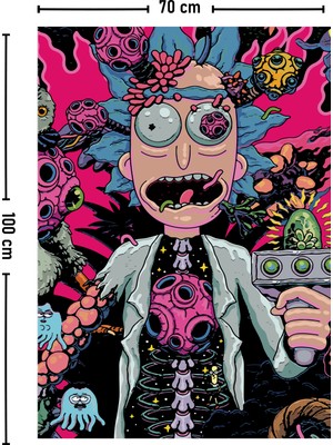 Vagonik Rick And Morty Kozmik Psychedelic Duvar Örtüsü Halısı