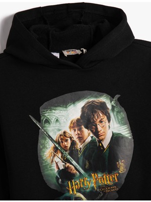 Koton Harry Potter Kapşonlu Sweatshirt Lisanslı Uzun Kollu Şardonlu