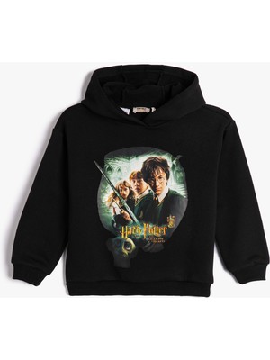 Koton Harry Potter Kapşonlu Sweatshirt Lisanslı Uzun Kollu Şardonlu