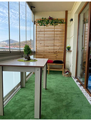 Regnum Yeşil Balkon Teras Halısı Kaymaz Taban Çim Görünümlü Halı Iç ve Dış Mekan Protokol Halısı