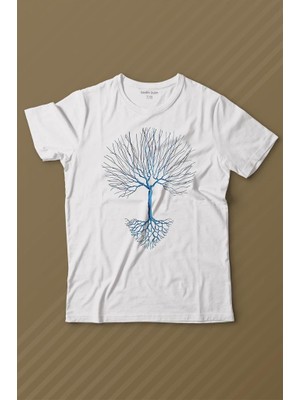 Kendim Seçtim Nature Hayat Ağacı Kuru Ağaç Kökü Baskılı Tişört Çocuk T-Shirt