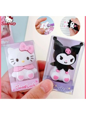 Piraye Gift Hello Kitty Kuromi 2 Li Silgi Kalem Traş  Set