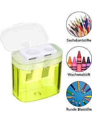 Ark Çift Hazneliçöp Kutulu Kalemtraş Sarı Renktekli