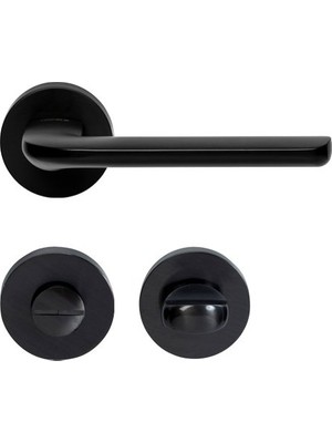 Hafele Kapı Kolu Seti Lyon Wc Mat Siyah