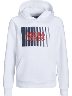 Jack & Jones Baskılı Erkek Çocuk Beyaz Sweatshirt Jjecorp Logo