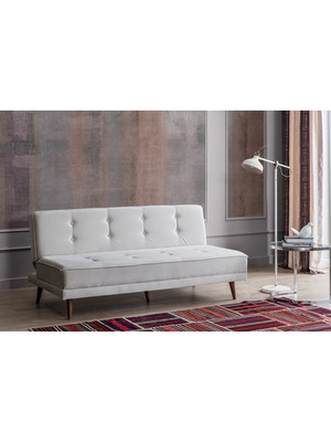 Perla Sofa Retro Yataklı Kolsuz Kanepe Krem