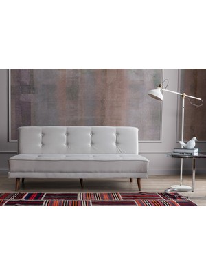 Perla Sofa Retro Yataklı Kolsuz Kanepe Krem