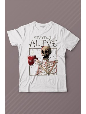 Kendim Seçtim Kuru Kafa Kahve Coffee Baskılı Tişört Çocuk T-Shirt