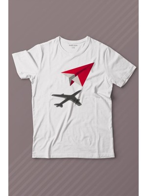 Kendim Seçtim Kağıt Uçak Hayaller Hayatlar Fly Pilot Baskılı Tişört Çocuk T-Shirt