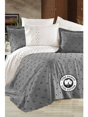 Evlen Home Collection %100 Pamuk Nevresimli Pike Takımı ( Yatak Örtüsü ) Colourful Çeyiz Seti 9 Parça Nevresim Seti