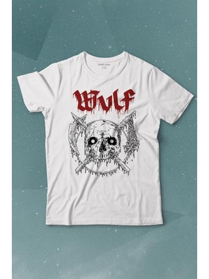 Kendim Seçtim Wulf Metal Rock Band Skull Kuru Kafa Urban Gothic Baskılı Tişört Çocuk T-Shirt