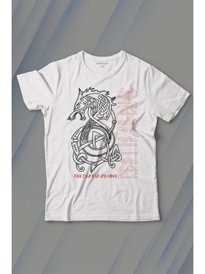 Kendim Seçtim Viking Fenrir Wolf Vikings Kurt Kafa Street Baskılı Tişört Çocuk T-Shirt