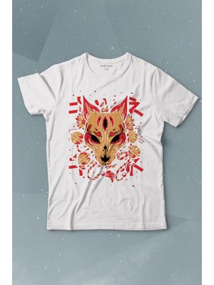 Kendim Seçtim Kitsune Mask Japanese Japon Kültür Baskılı Tişört Çocuk T-Shirt