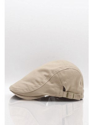 Külah %100 Pamuk Ayarlanabilir Tokalı Erkek Kasket Şapka Bej