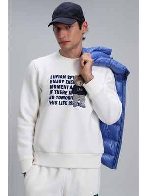 Lufian Bud Erkek Sweatshirt Kırık Beyaz