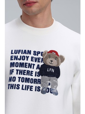 Lufian Bud Erkek Sweatshirt Kırık Beyaz