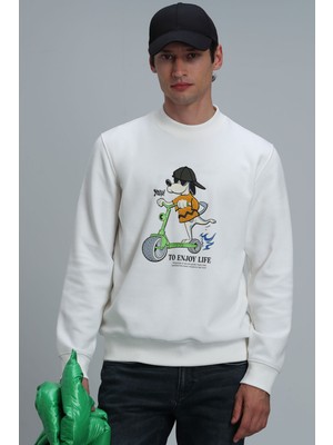 Lufian Igor Erkek Sweatshirt Kırık Beyaz