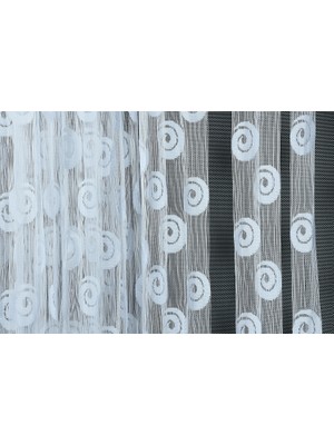 Akça Tekstil Vakko  Mini Model Beyaz Renk Ip Perde Hazır Düğmeleri Dikilmiş Ip Perde 200*160 cm