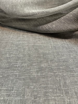 Jwk Fabrics Gri Renk Keten Foldet Tül Kumaşı 3.5 Metre (350X300)