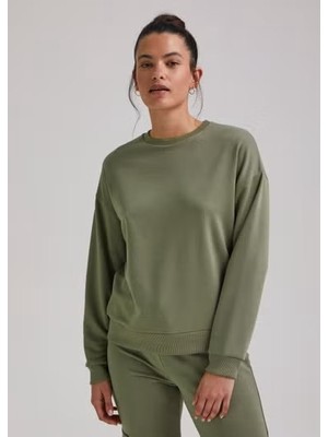 Kübra tekstil 2531 Haki Kadın Sweatshirt