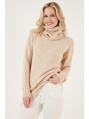 Lela Balıkçı Yaka Örme Uzun Kazak Bayan Kazak 4615018