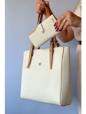 Just Polo Büyük Boy 31 cm * 30 cm 4 Bölmeli Günlük Kullanıma Uygun Tote Bag Kadın Omuz Çantası 4067